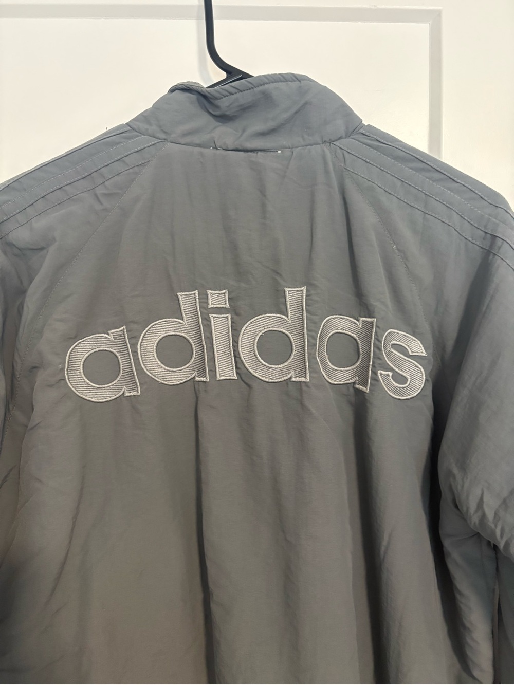 Adidas‎ Gray Lightweight Zip-Front Bomber Jacket Men’s Size Large - Picture 9 of 12